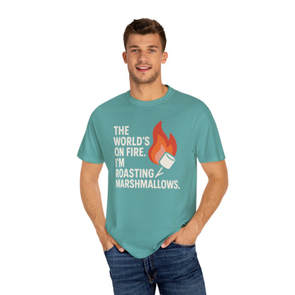 THE WORLD'S ON FIRE. I'M ROASTING MARSHMALLOWS - Life is messy, s'mores make it better!