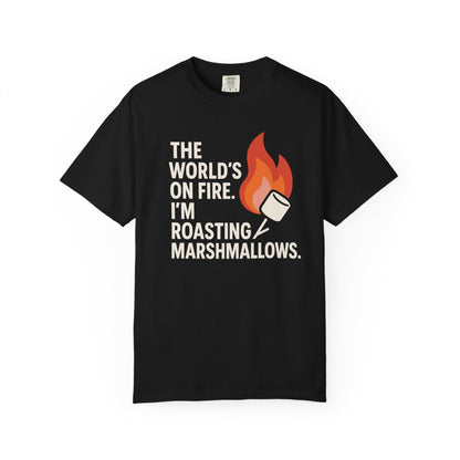 THE WORLD'S ON FIRE. I'M ROASTING MARSHMALLOWS - Life is messy, s'mores make it better!